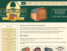 Tablet Screenshot of oakwoodstoragebarns.com